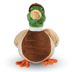 Plush toy duck with a cap